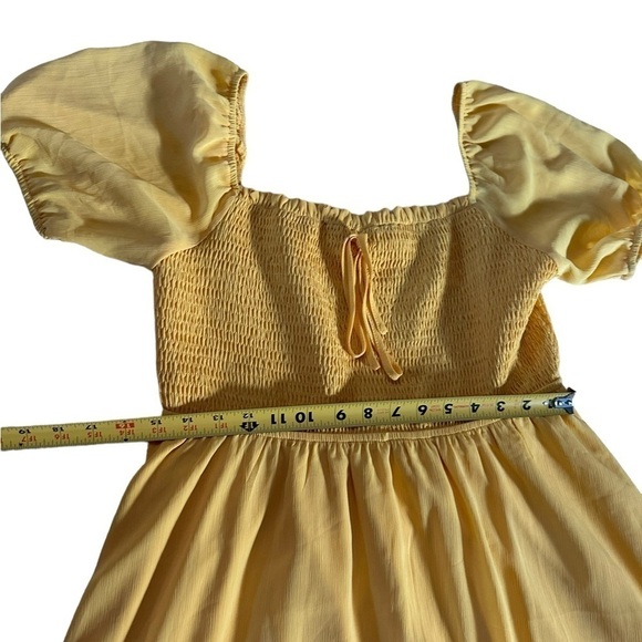 Byinns Sweetheart Neckline Dress Smocked Puff Short Sleeve Dress Size Large - Picture 15 of 17